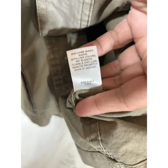 Vintage Cabelas Safari Series Jacket XL Tan Utility Field Coat Barn Chore Jungle